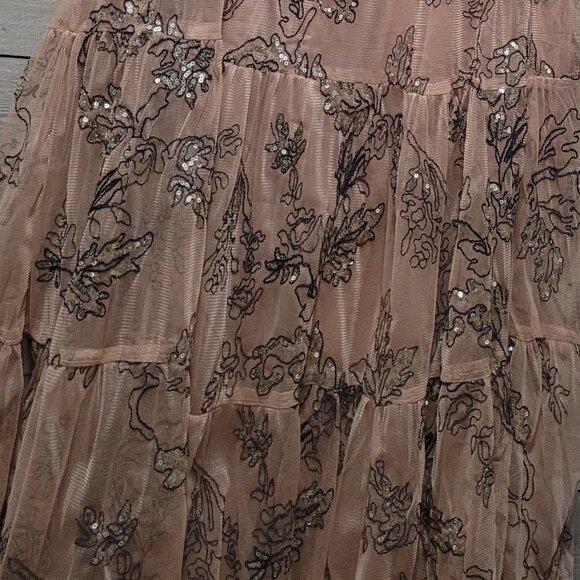 Anthropologie Dress Size Small Long Maeve Pink and Black - Picture 2 of 12